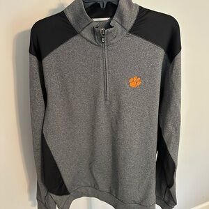 Clemson grey and Black Quarter-Zip Pullover with Orange Logo